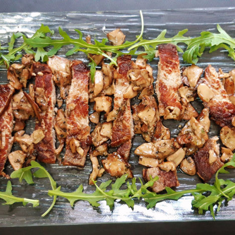 entrecote di manzo con funghi porcini